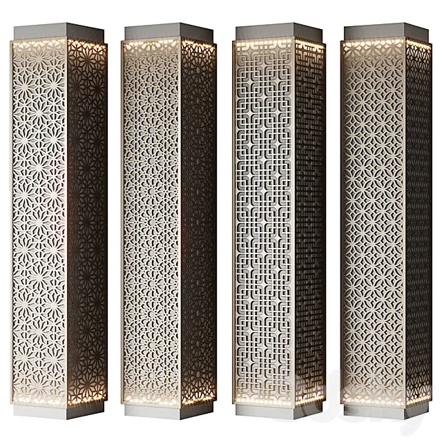 Metal columns with perforation No. 5 3ds Max