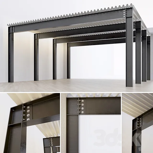 Metal construction. Beam. Column 3DS Max Model