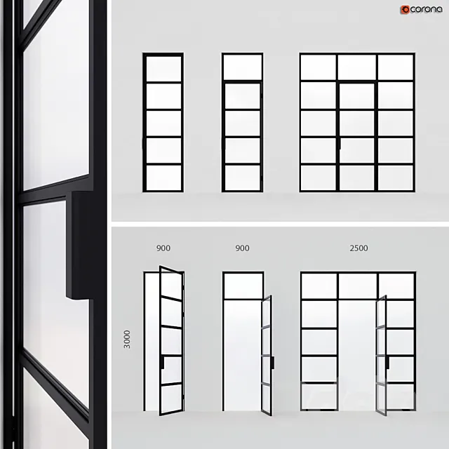 Metal doors in Loft style 3ds Max