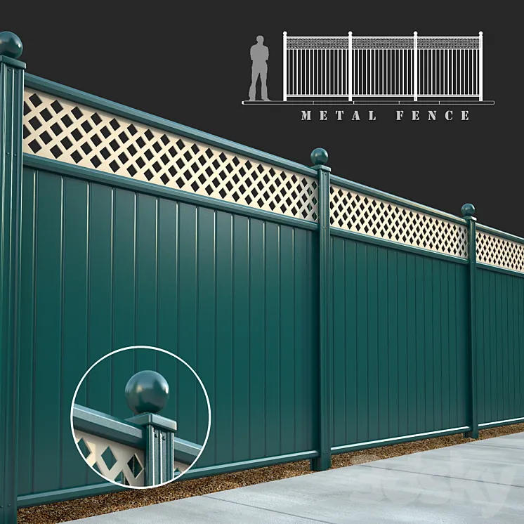 metal fence 3DS Max