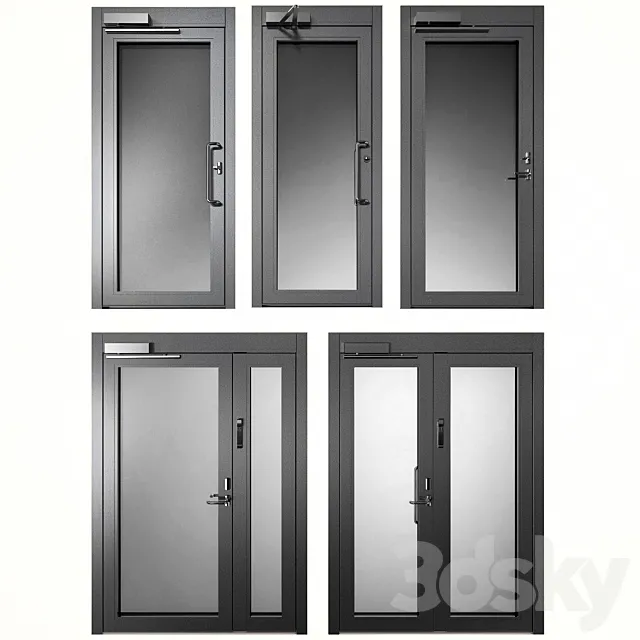 Metal fire doors 3ds Max