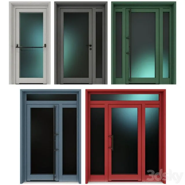 Metal fire doors (colors) 3dsMax Model