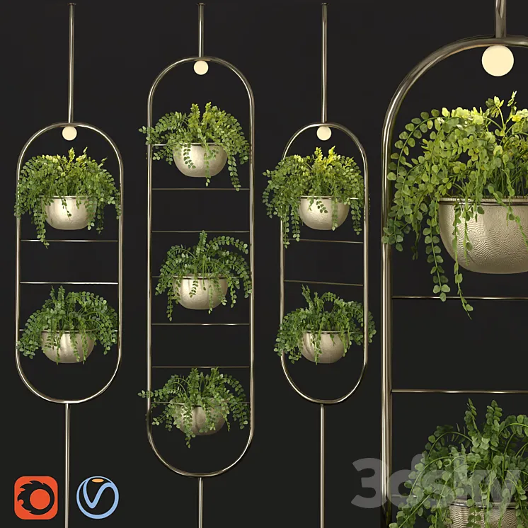 Metal hanging lamp Indoor Plant partition 3DS Max