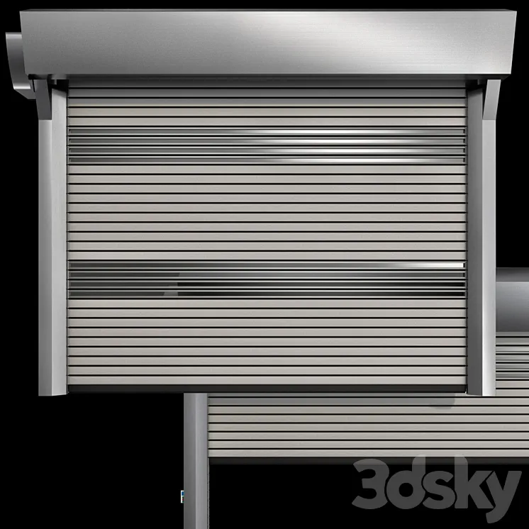 Metal industrial high speed door with horizontal blades 3DS Max