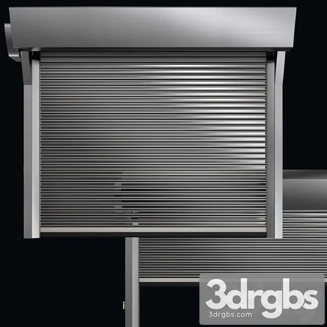 Metal industrial high speed door with horizontal transparent lamellas 3dsmax Download