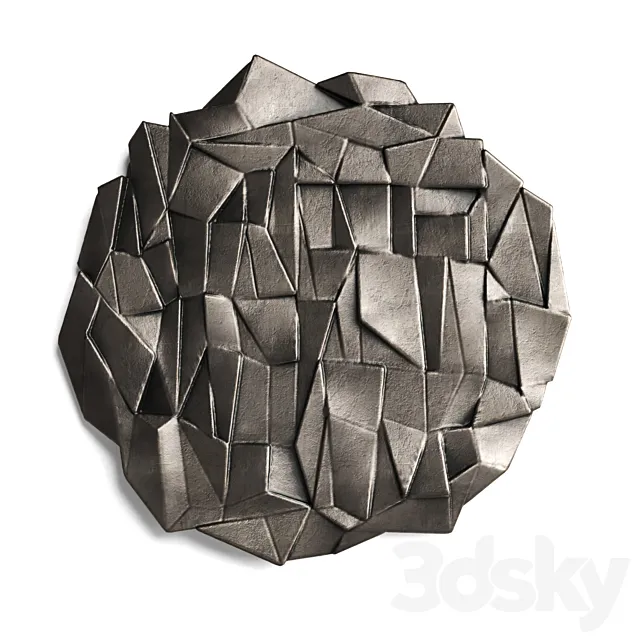 metal origami wall panel 3DS Max Model