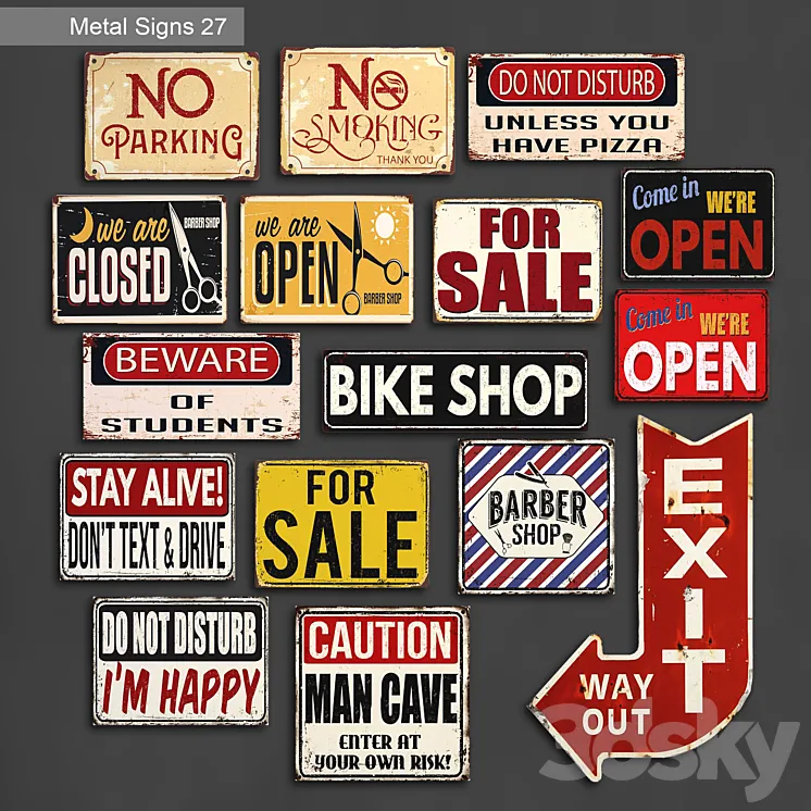 Metal Signs 27 3DS Max