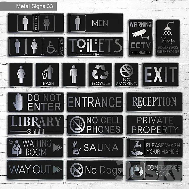 Metal Signs 33 3DS Max Model