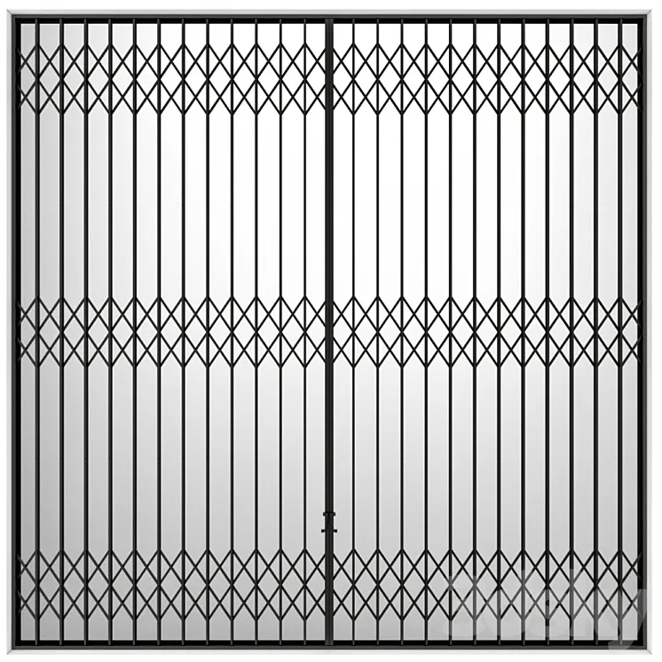 Metal sliding louver accordion type Screen 3DS Max