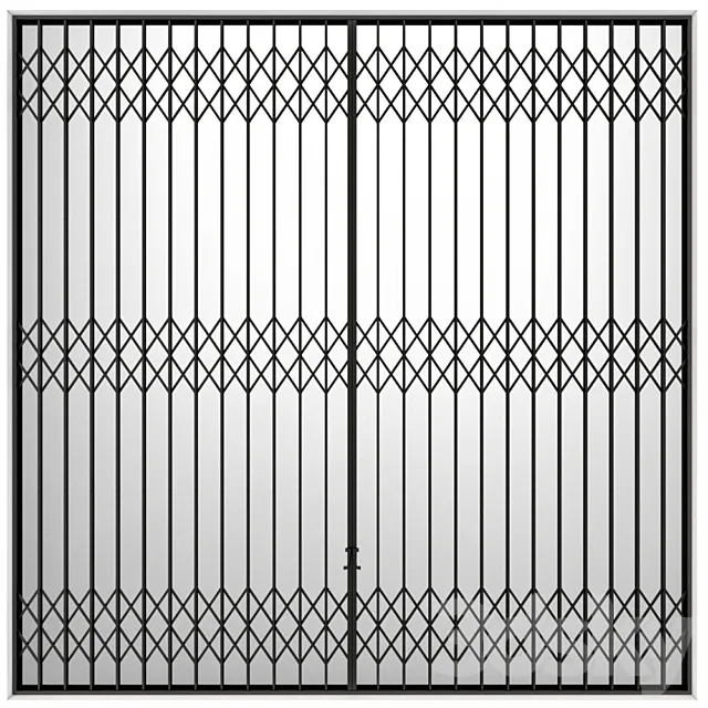 Metal sliding louver accordion type Screen 3DSMax File