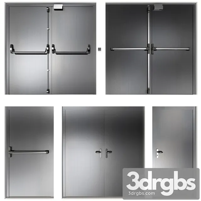 Metal swinging fire doors_1 3dsmax Download