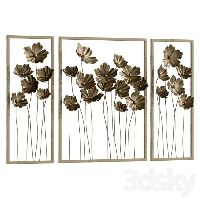 Metal Tulips Wall Decor 3ds Max