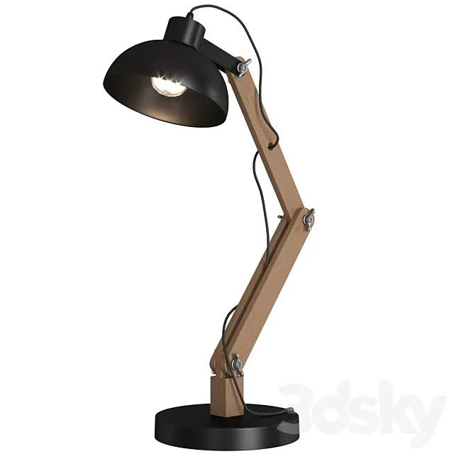 Metal Wood table lamp 3DSMax File