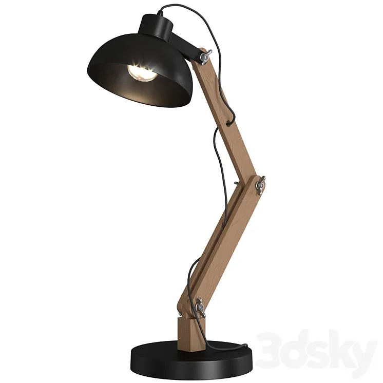 Metal Wood table lamp 3DS Max Model