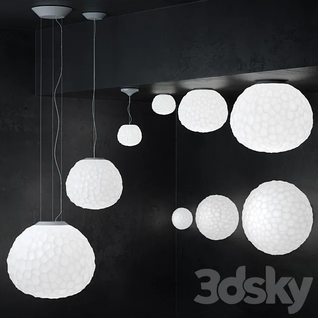 Meteorite lamp – suspension and wall collection 3ds Max