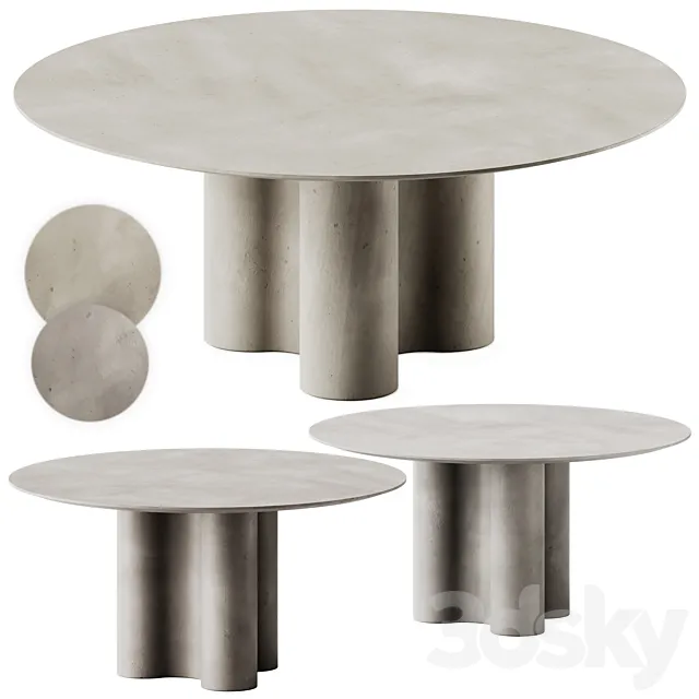 mg12 GIORGIA Round cement dining table 3ds Max