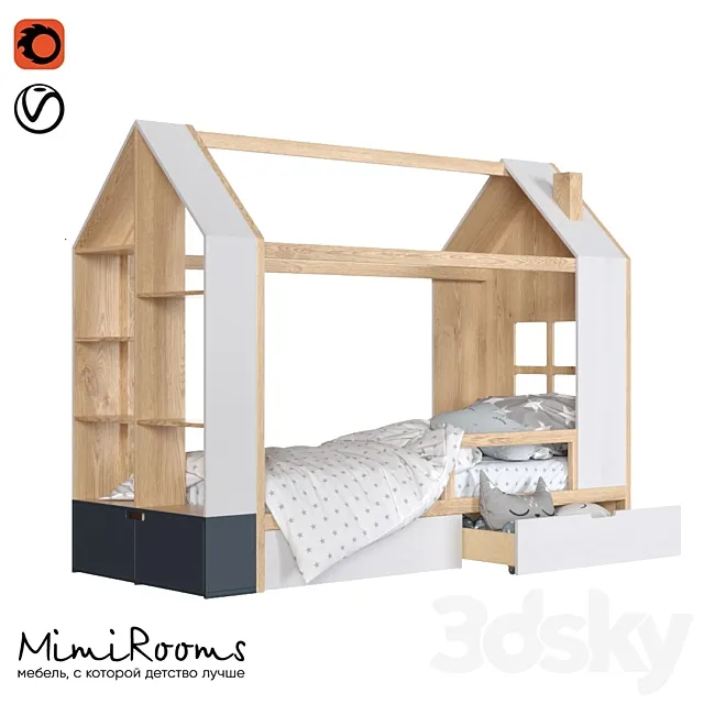 Mi-Mi crib with a rack from mimirooms.ru 3DS Max Model