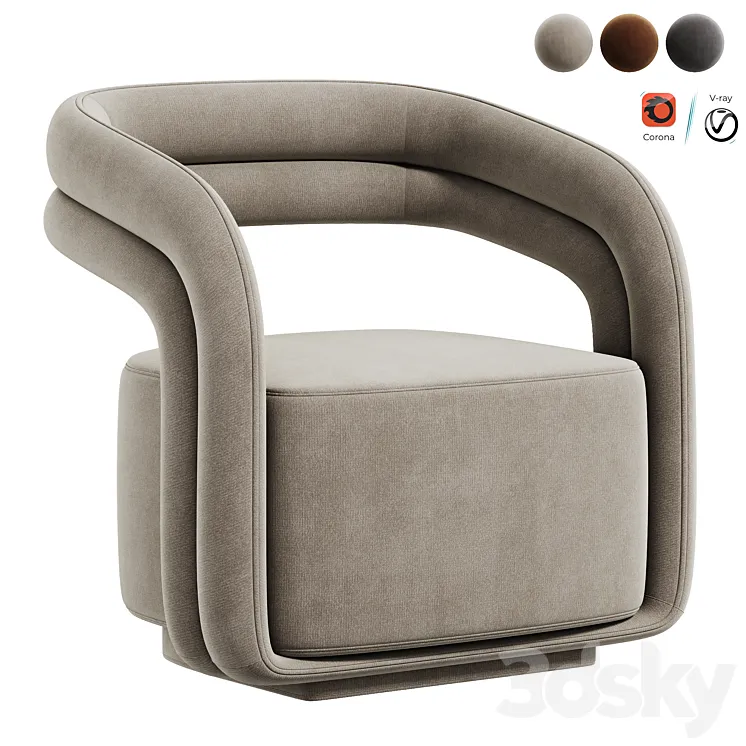 Mia Lounge Chair 3DS Max