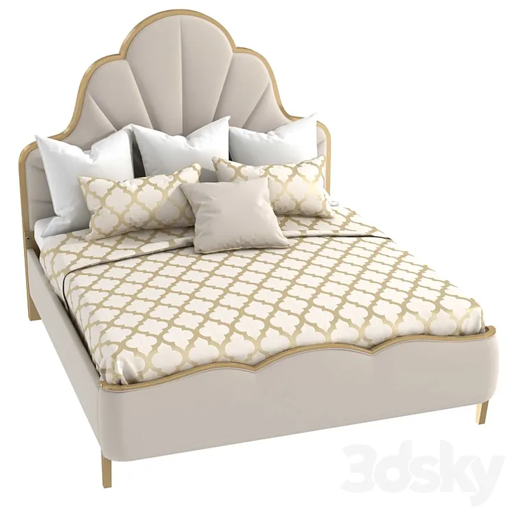 Michael Amini AICO MALIBU CREST Cal King Scalloped Panel Bed 3DS Max Model