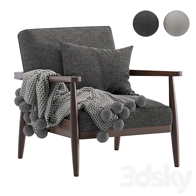 Mid Century Accent Modern Armchair 3ds Max