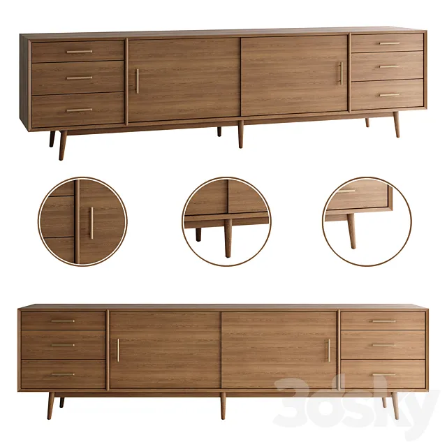 Mid-Century Media Console (96 “) 3DSMax File