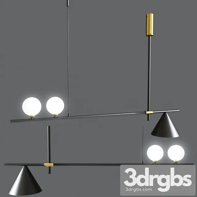 Mid Century Modern 3 Light Chandelier With Cone 3dsmax Download