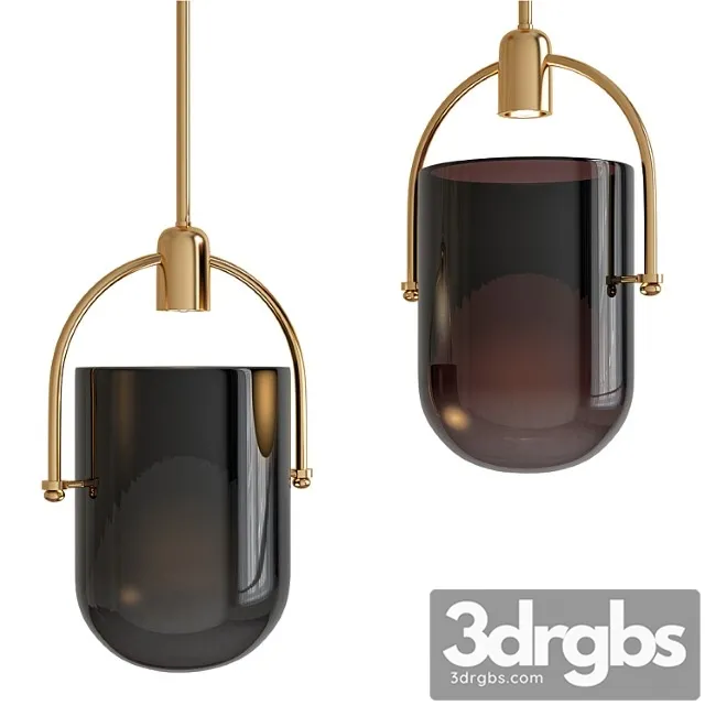 Mid century modern chic 1 light pendant with mouth-blown 3dsmax Download