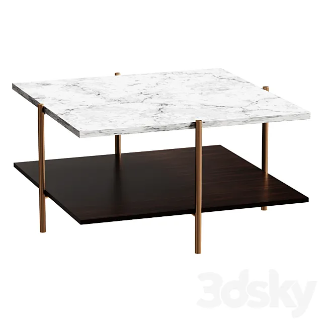 Mid Century Modern Square Coffee Table coffee table 3ds Max