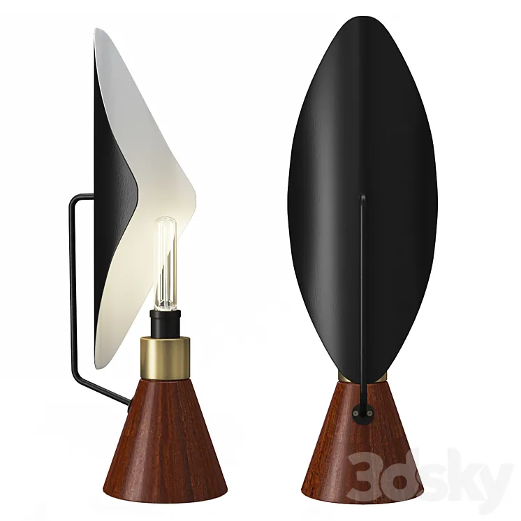 Mid-Century Modern Table Lamp 3DS Max Model