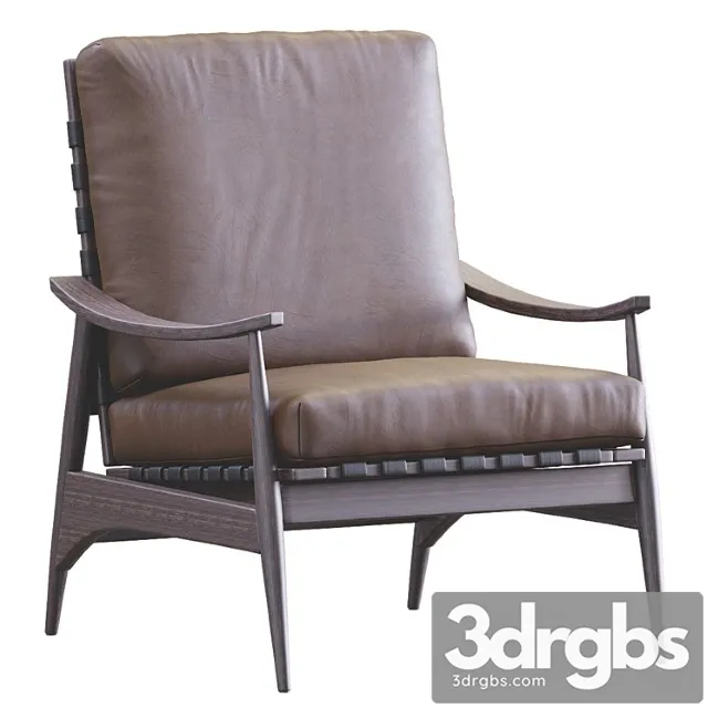 Mid century outdoor show wood lounge chair leather