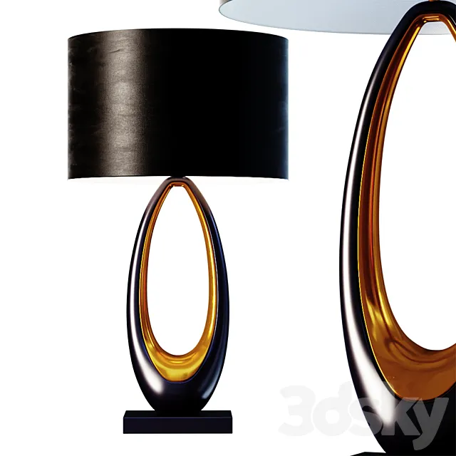 Mid Century Studio Art Metal Oval Buffet Lamp 3ds Max