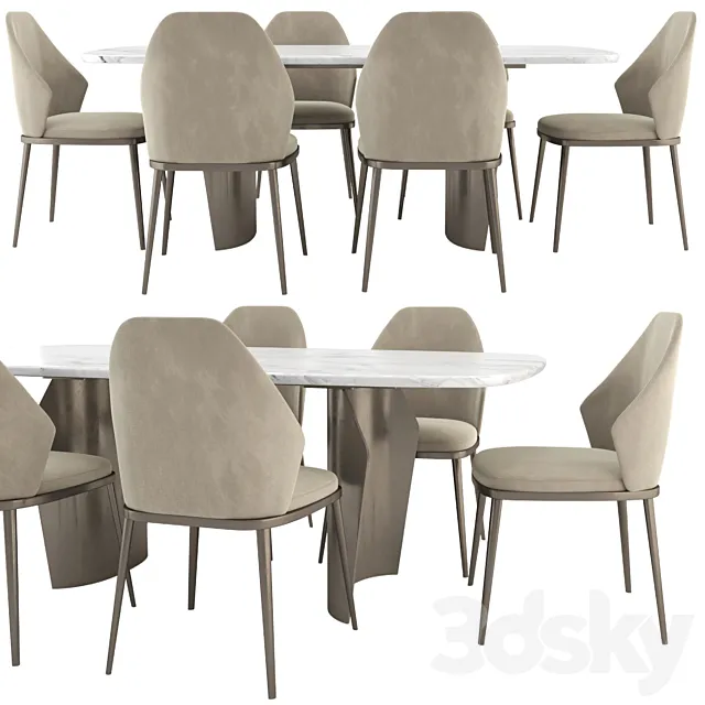 Mida Chair and Flame Table by Bonaldo 3ds Max