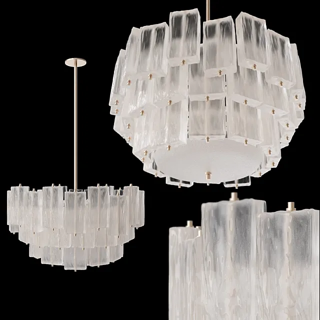 Midcentury Murano Glass Chandelier by Barovier & Toso 3DS Max Model