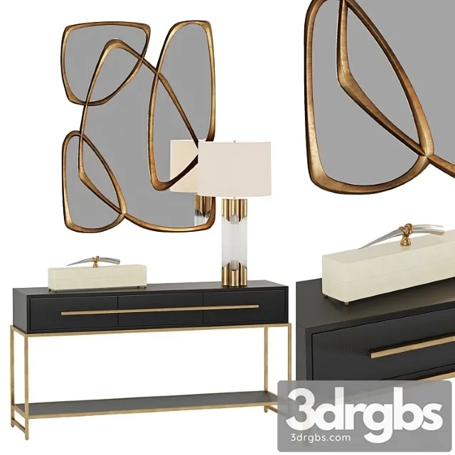 Midnight console table and brass and glass table lamp john richard 2 3dsmax Download