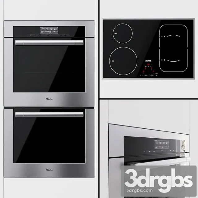 Miele – dual universal oven h 6780 bp2 and cooking surface km 6347 2 3dsmax Download