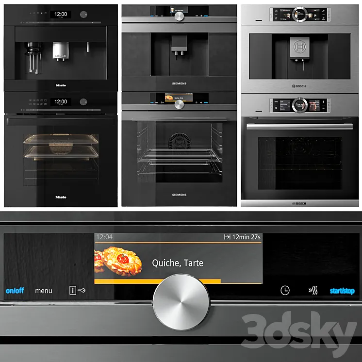 Miele Siemens and Bosch double oven and coffeemaker collection 3DS Max
