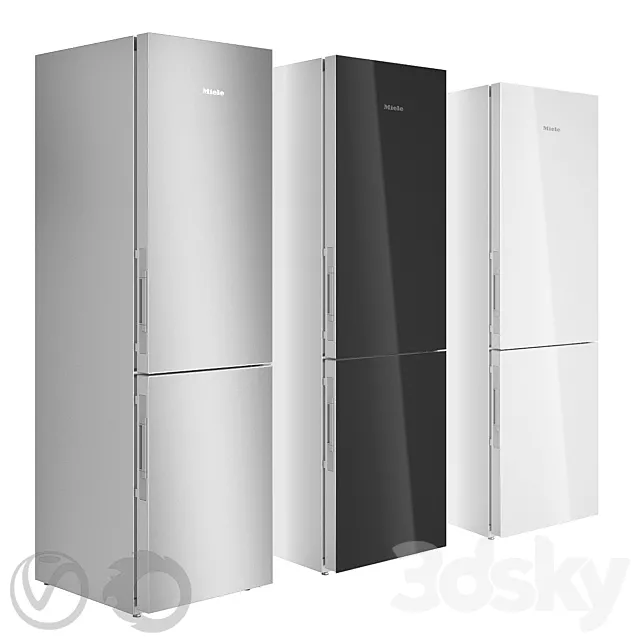 MIELE Two-compartment refrigerator KFN29683D in three colors 3DS Max Model