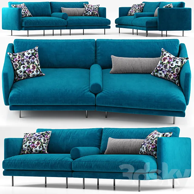 Mies two seater sofa blue – Calligaris 3DSMax File