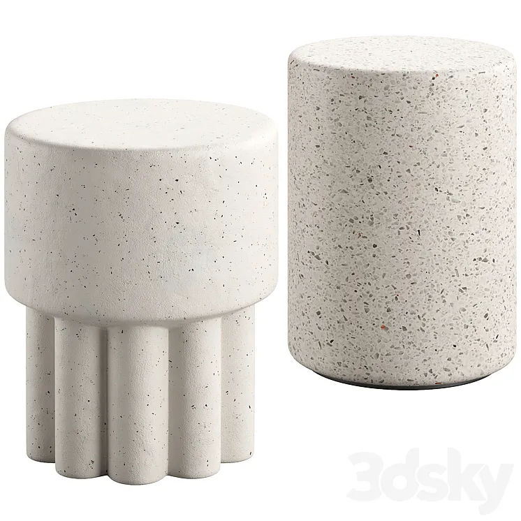 Mila Scallop Stool and Made Goods Castiel Stool 3DS Max Model