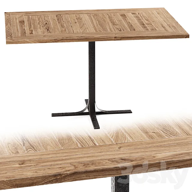 Mila square restaurant table M120 _ Rectangular restaurant table 3ds Max