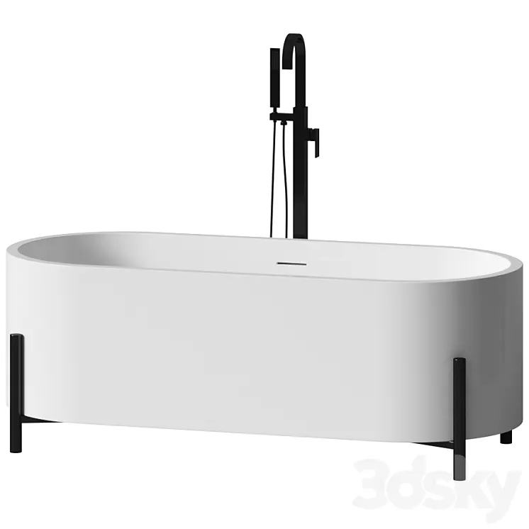 Milano Freestanding Solid Surface Bathtub by Riluxa 3DS Max