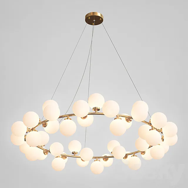 Milk Bubble Round Chandelier 3DS Max Model