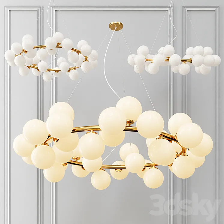 Milk Bubble Round chandelier 3DS Max