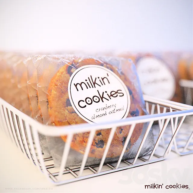 Milkin Cookies in basket 3DSMax File