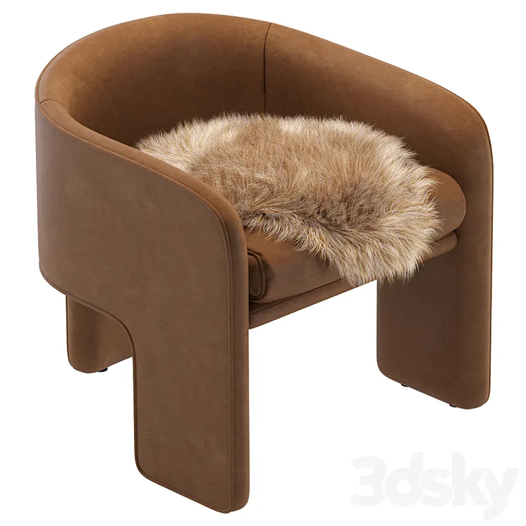 Milo baughman leather armchair 3DS Max Model