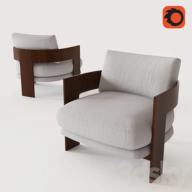 MILO BAUGHMAN MODEL # 1948 CHAIR 1970 – WOOD BASE 3ds Max