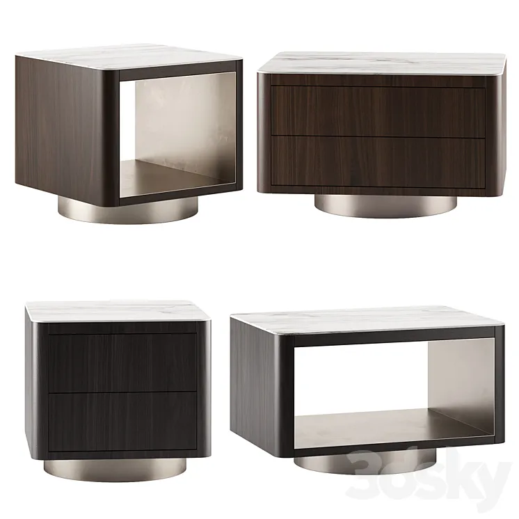 MILTON | Bedside tables By Minotti 3DS Max Model