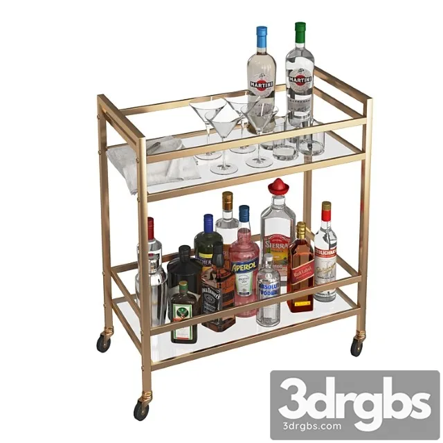 Mini Bar Beverage Table 1 3dsmax Download
