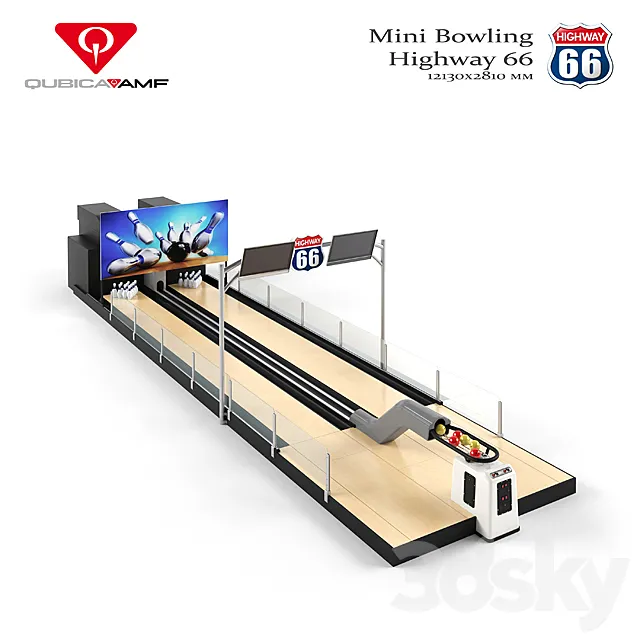 Mini-bowling “Qubica AMF – Highway 66” 3DS Max Model