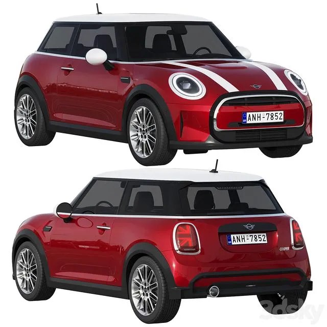 Mini Cooper 3-door 2022 3dsMax Model